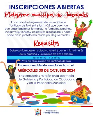 INSCRIPCIONES ABIERTAS-Plataforma Municipal de Juventudes