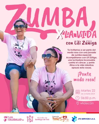 ¡Tolú se viste de rosa! Únete a la Caminata y Zumba por la Vida