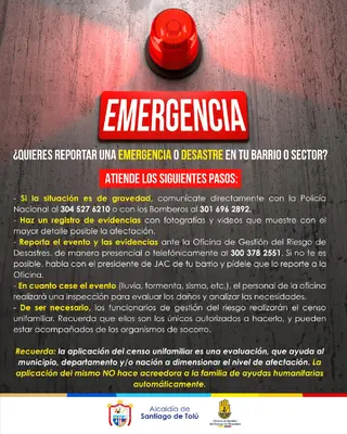 ¿Quieres reportar una emergencia o desastre en tu barrio o sector?