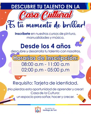 Descubre tu Talento en la Casa de la Cultura