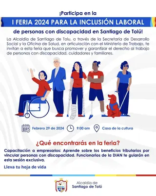 I Feria 2024 para la inclusión laboral de personas con discapacidad en Santiago de Tolú